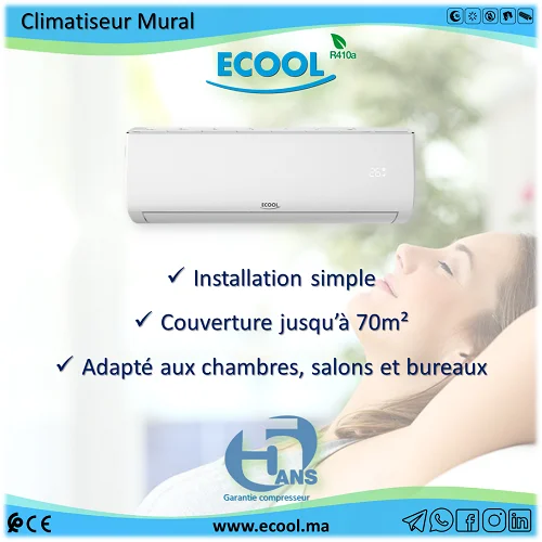 CLIMATISEUR MURAL 24000 BTU ON/OFF ECO-HWA24